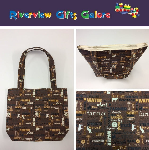 Medium Tote Bag - Farmers Fighting Spirit - Words