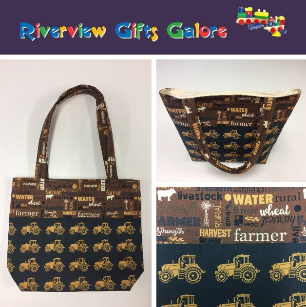 Medium Tote Bag - Farmers Fighting Spirit - Words & Tractors