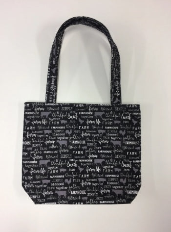 Medium Tote Bag - Farm Sweet Farm - Charcoal