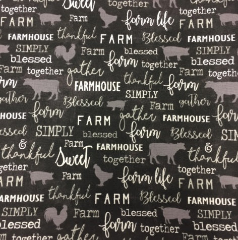 Medium Tote Bag - Farm Sweet Farm - Charcoal