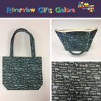 Medium Tote Bag - Farm Sweet Farm - Teal