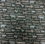 Medium Tote Bag - Farm Sweet Farm - Teal