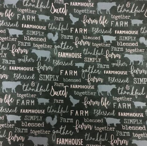 Medium Tote Bag - Farm Sweet Farm - Teal