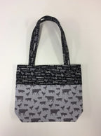Medium Tote Bag - Farm Sweet Farm - Charcoal and Animals