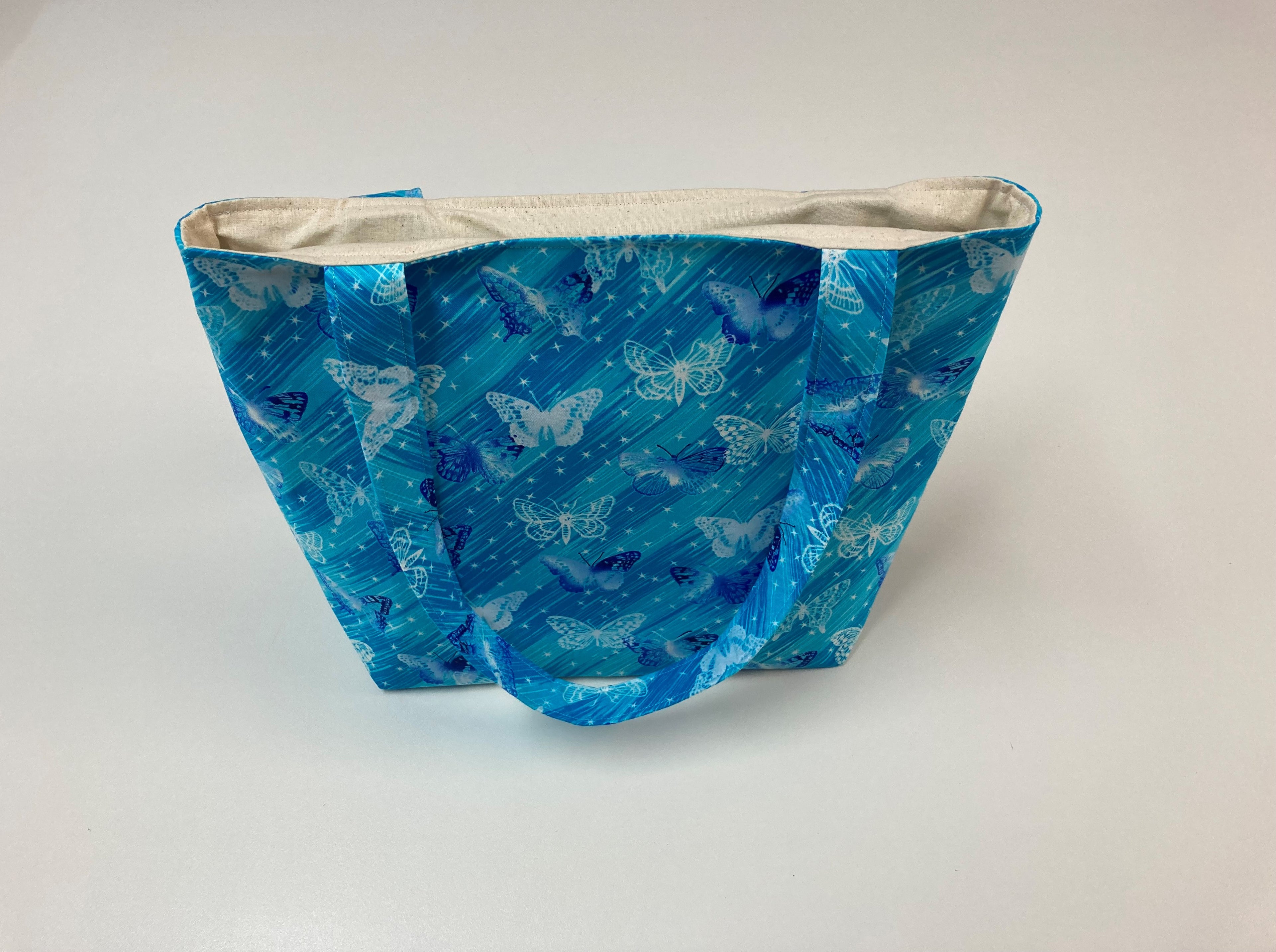 Medium Tote Bag - Blue Butterflies
