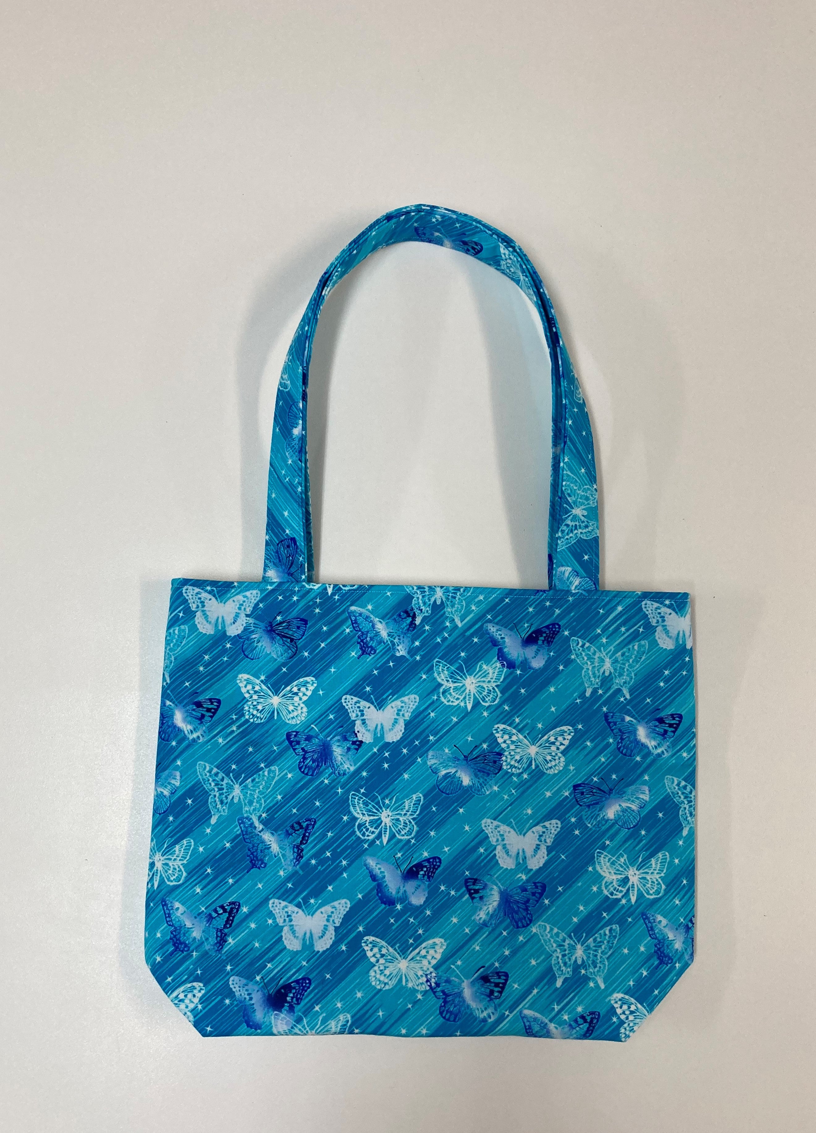 Medium Tote Bag - Blue Butterflies