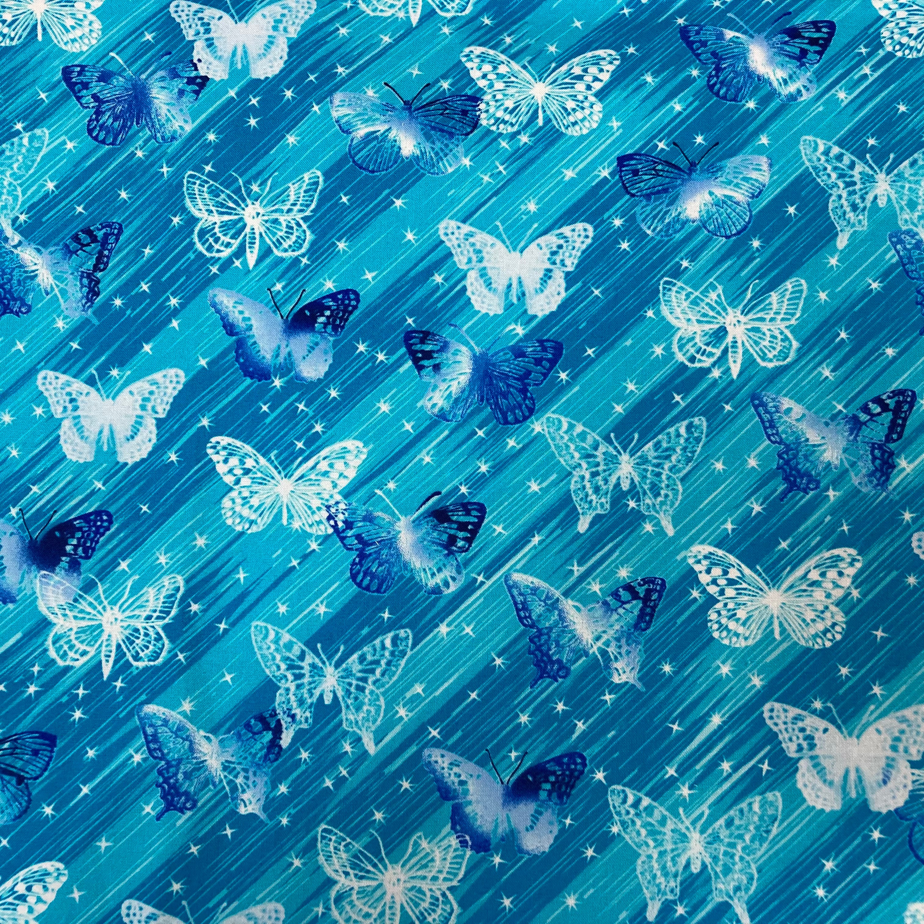 Medium Tote Bag - Blue Butterflies