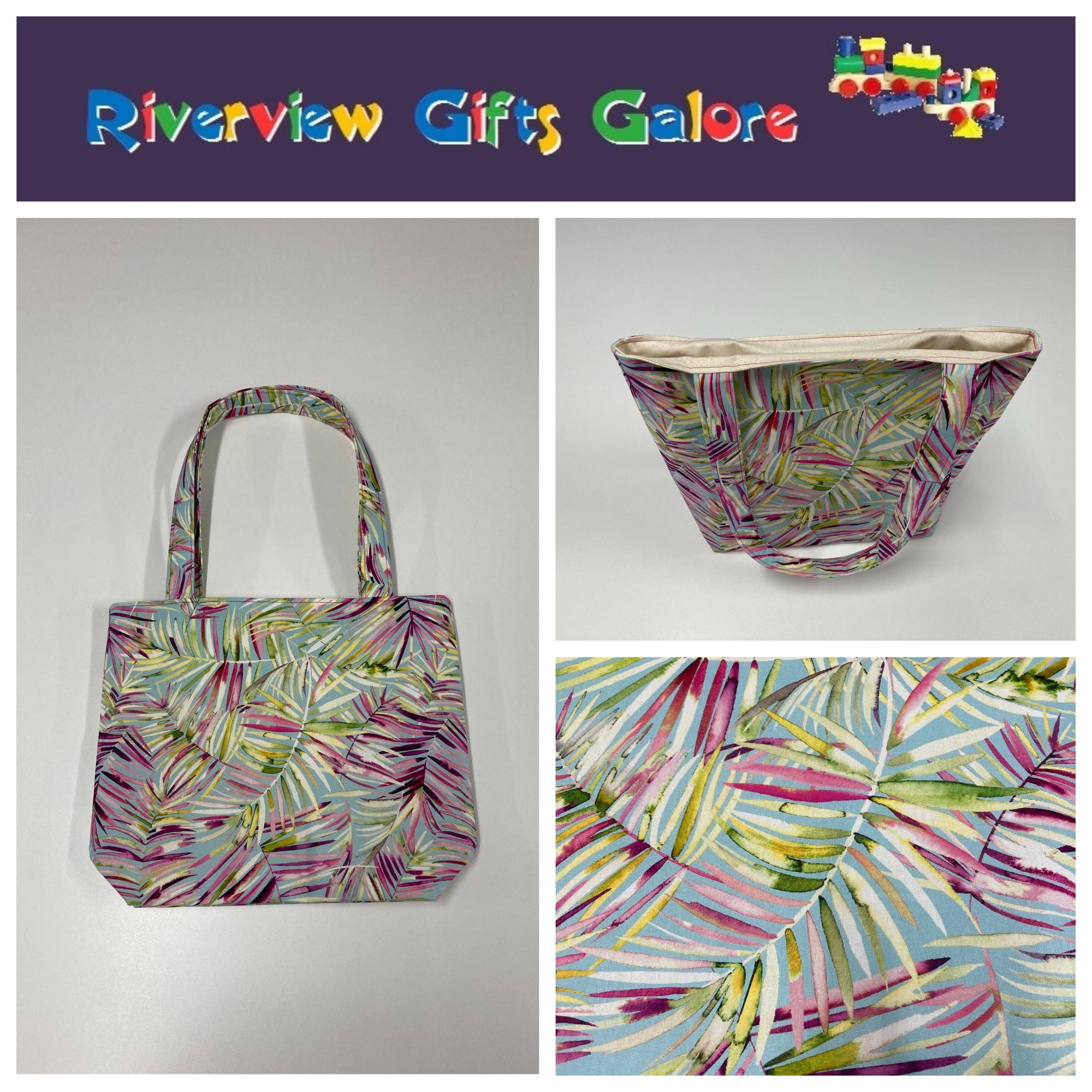 Medium Tote Bag - Rainbow Ferns