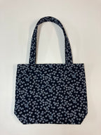 Medium Tote Bag - White Flowers on Ink