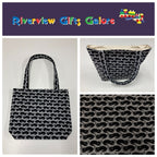 Medium Tote Bag - Black Cats on Dark Grey