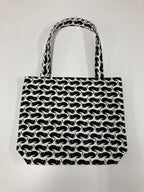Medium Tote Bag - Black Cats on White