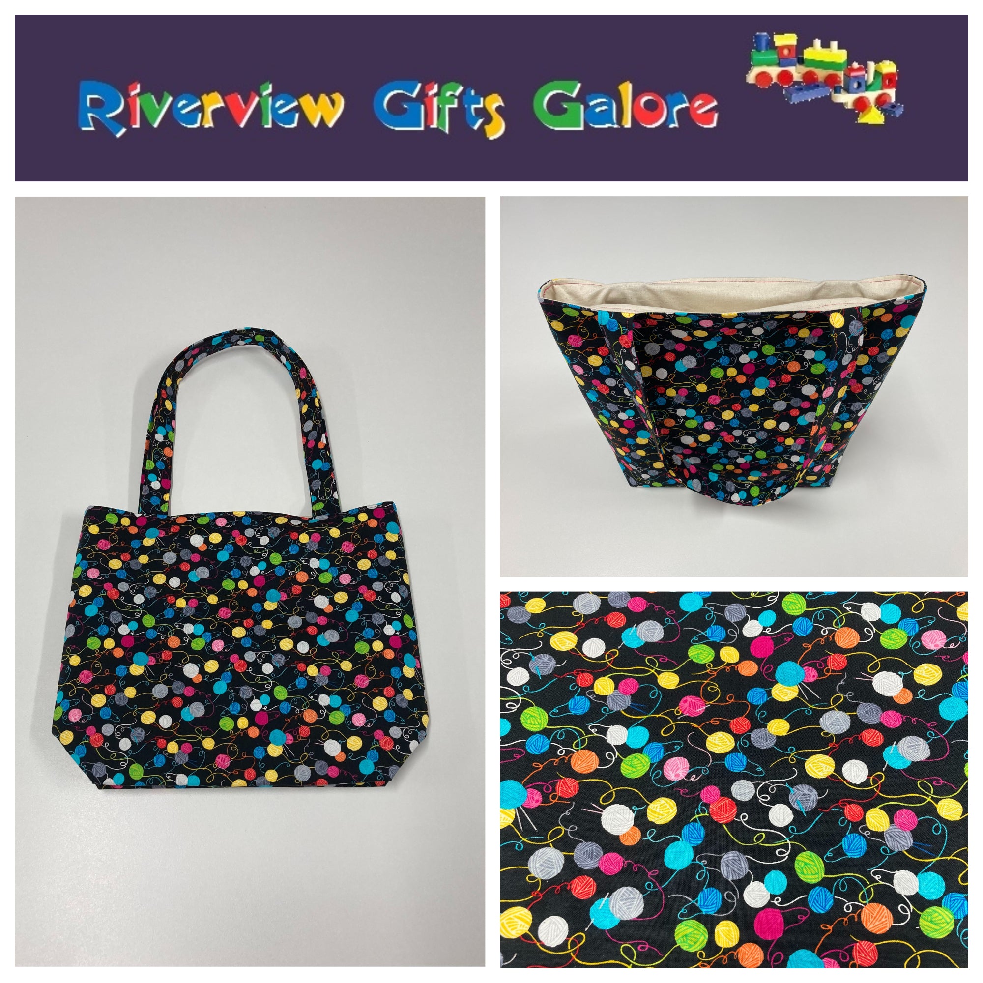 Medium Tote Bag - Little Yarn Balls