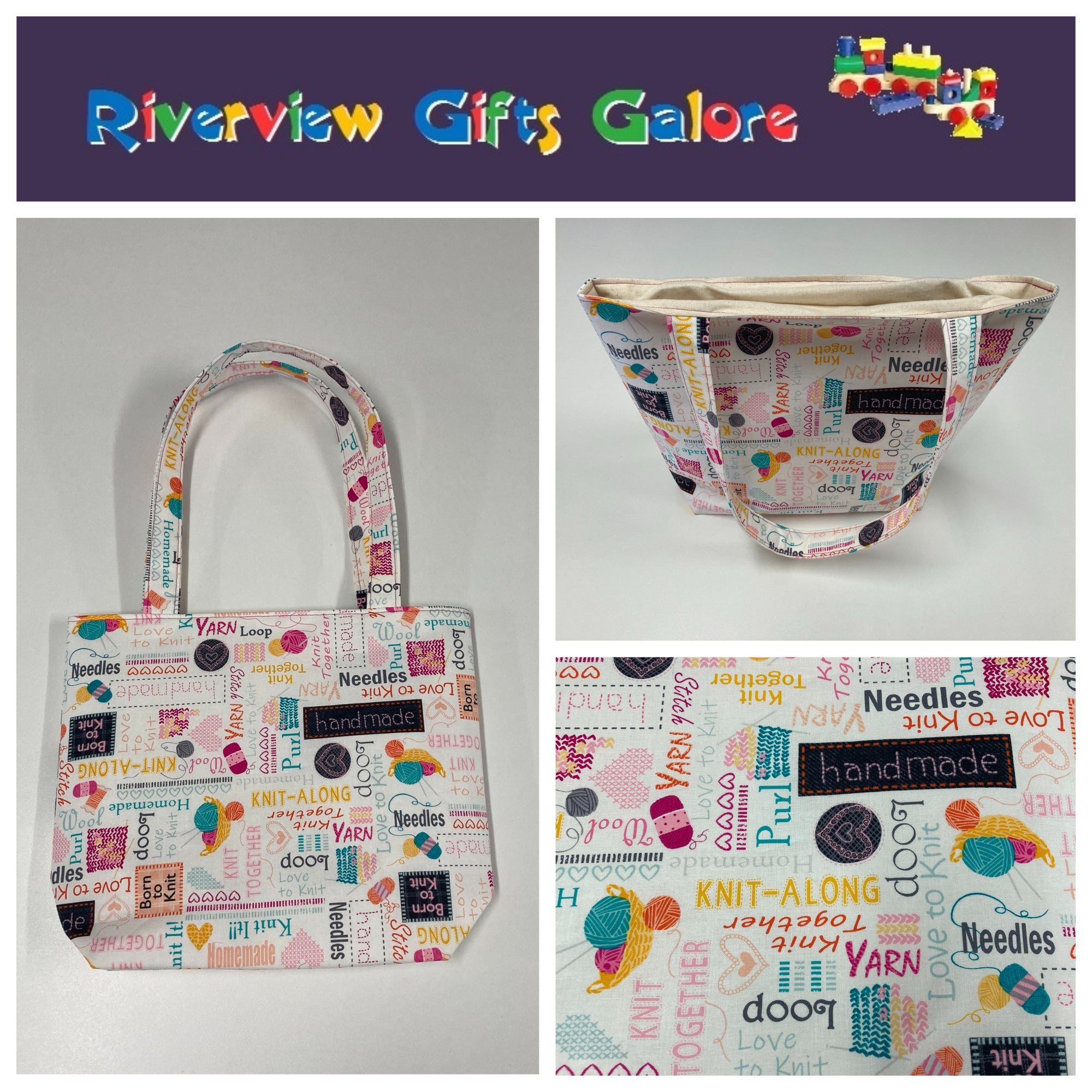 Medium Tote Bag - Words to Knit By
