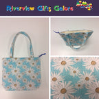 Medium Tote Bag with Zip - Daisy Blue