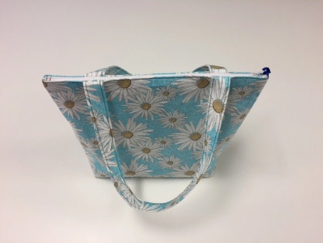 Medium Tote Bag with Zip - Daisy Blue