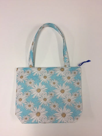 Medium Tote Bag with Zip - Daisy Blue