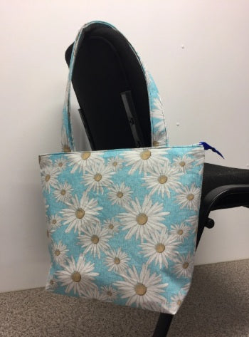 Medium Tote Bag with Zip - Daisy Blue