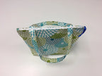 Medium Tote Bag with Zip - Blue Green Pattern