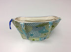 Medium Tote Bag with Zip - Blue Green Pattern
