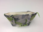 Medium Tote Bag with Zip - Lime Grey Flowers