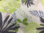 Medium Tote Bag with Zip - Lime Grey Flowers