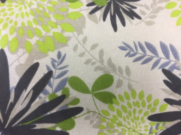 Medium Tote Bag with Zip - Lime Grey Flowers