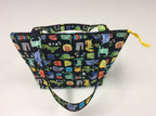 Medium Tote Bag with Zip - Dinosaur Black