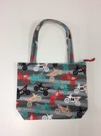 Medium Tote Bag with Zip - Motorbikes
