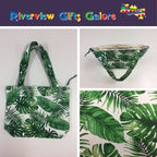 Medium Tote Bag with Zip - Forest Leaf