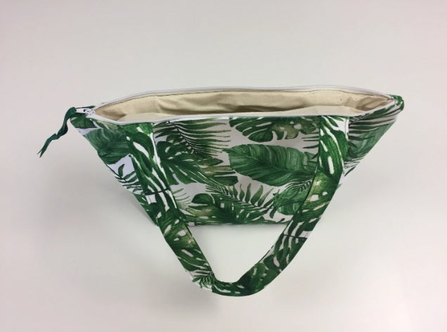 Medium Tote Bag with Zip - Forest Leaf