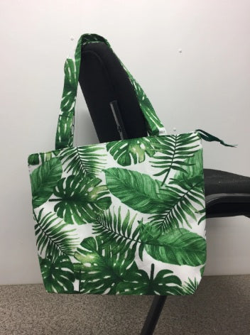 Medium Tote Bag with Zip - Forest Leaf