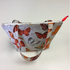 Medium Tote Bag with Zip - Orange Butterfly