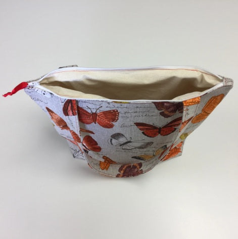 Medium Tote Bag with Zip - Orange Butterfly