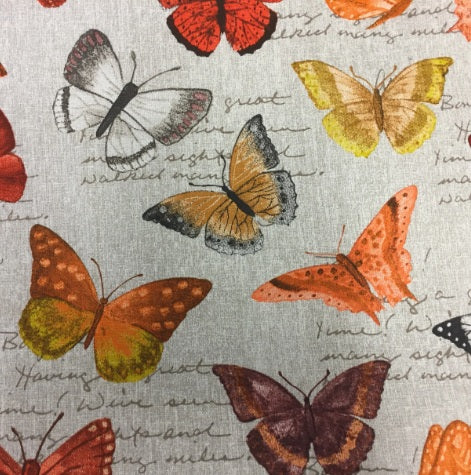 Medium Tote Bag with Zip - Orange Butterfly