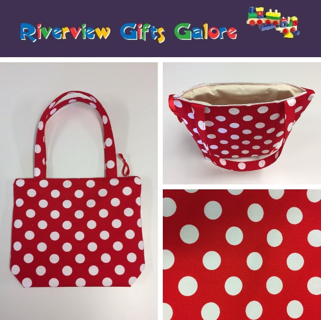 Medium Tote Bag with Zip - Red Spot