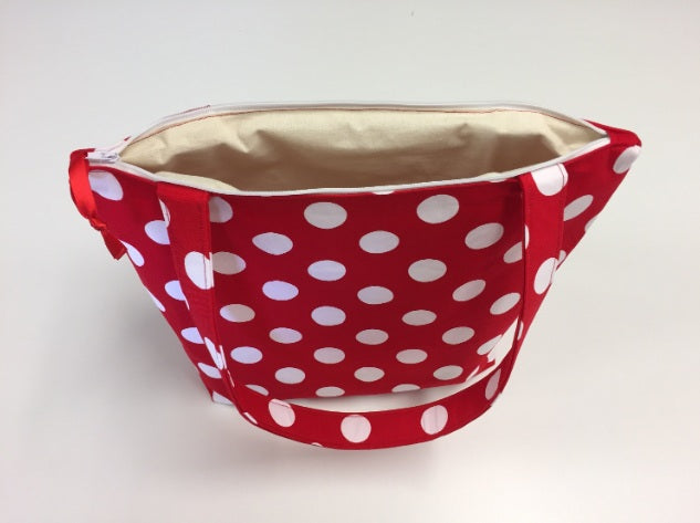 Medium Tote Bag with Zip - Red Spot