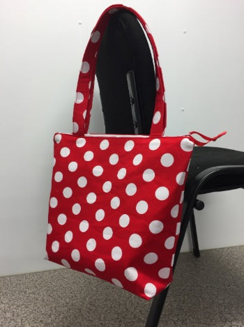 Medium Tote Bag with Zip - Red Spot