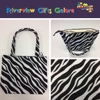 Medium Tote Bag with Zip - Zebra Print