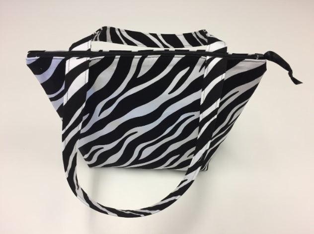 Medium Tote Bag with Zip - Zebra Print