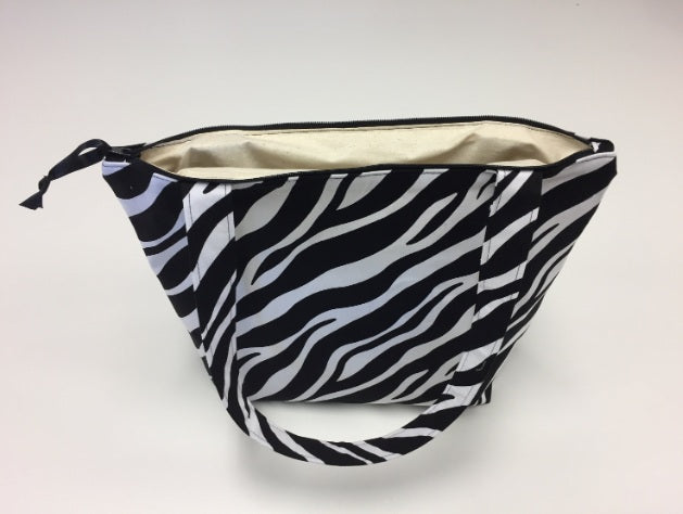 Medium Tote Bag with Zip - Zebra Print