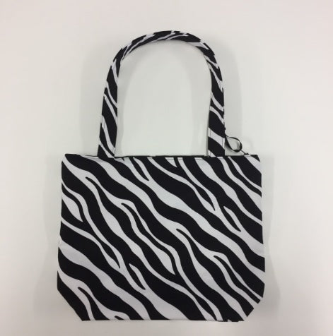 Medium Tote Bag with Zip - Zebra Print