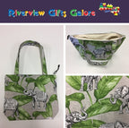 Medium Tote Bag with Zip - Elephants