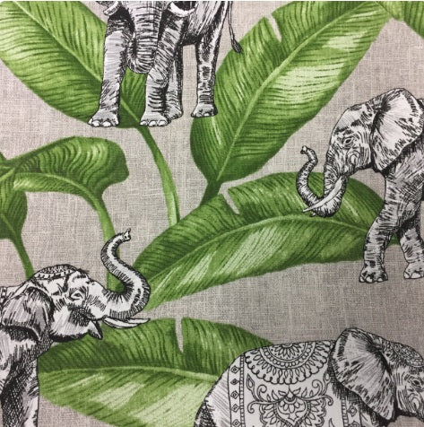 Medium Tote Bag with Zip - Elephants