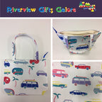 Medium Tote Bag with Zip - Caravans