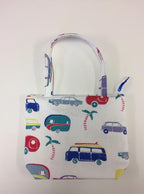 Medium Tote Bag with Zip - Caravans