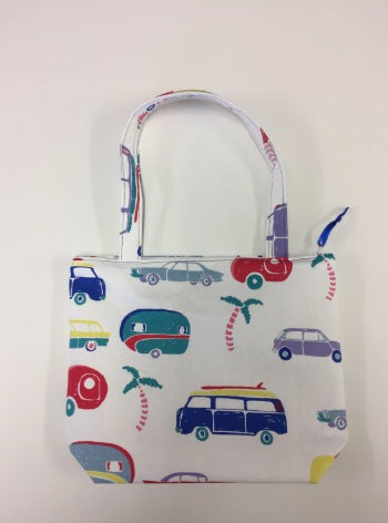 Medium Tote Bag with Zip - Caravans