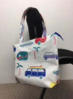 Medium Tote Bag with Zip - Caravans