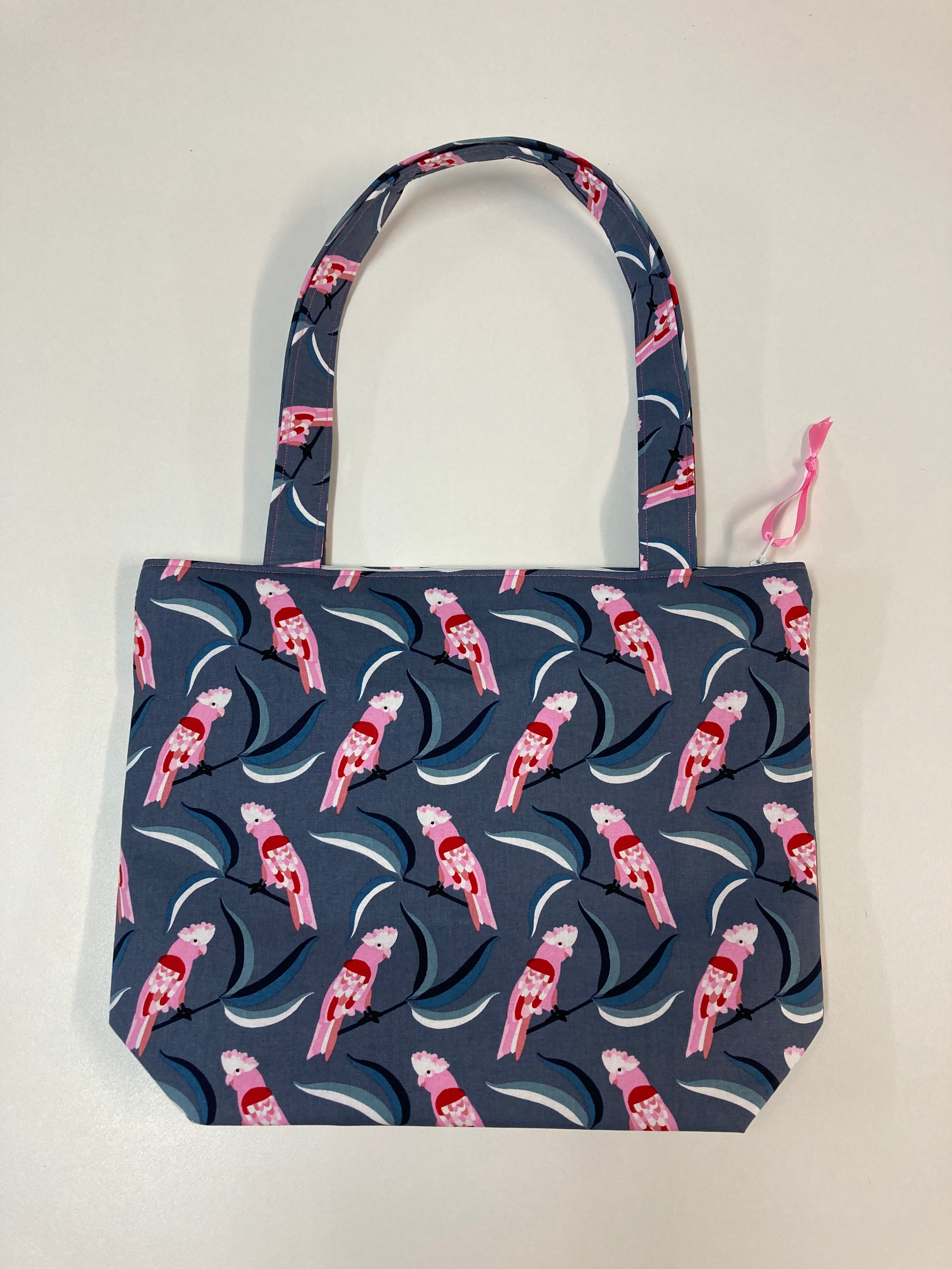 Medium Tote Bag with Zip - Galahs