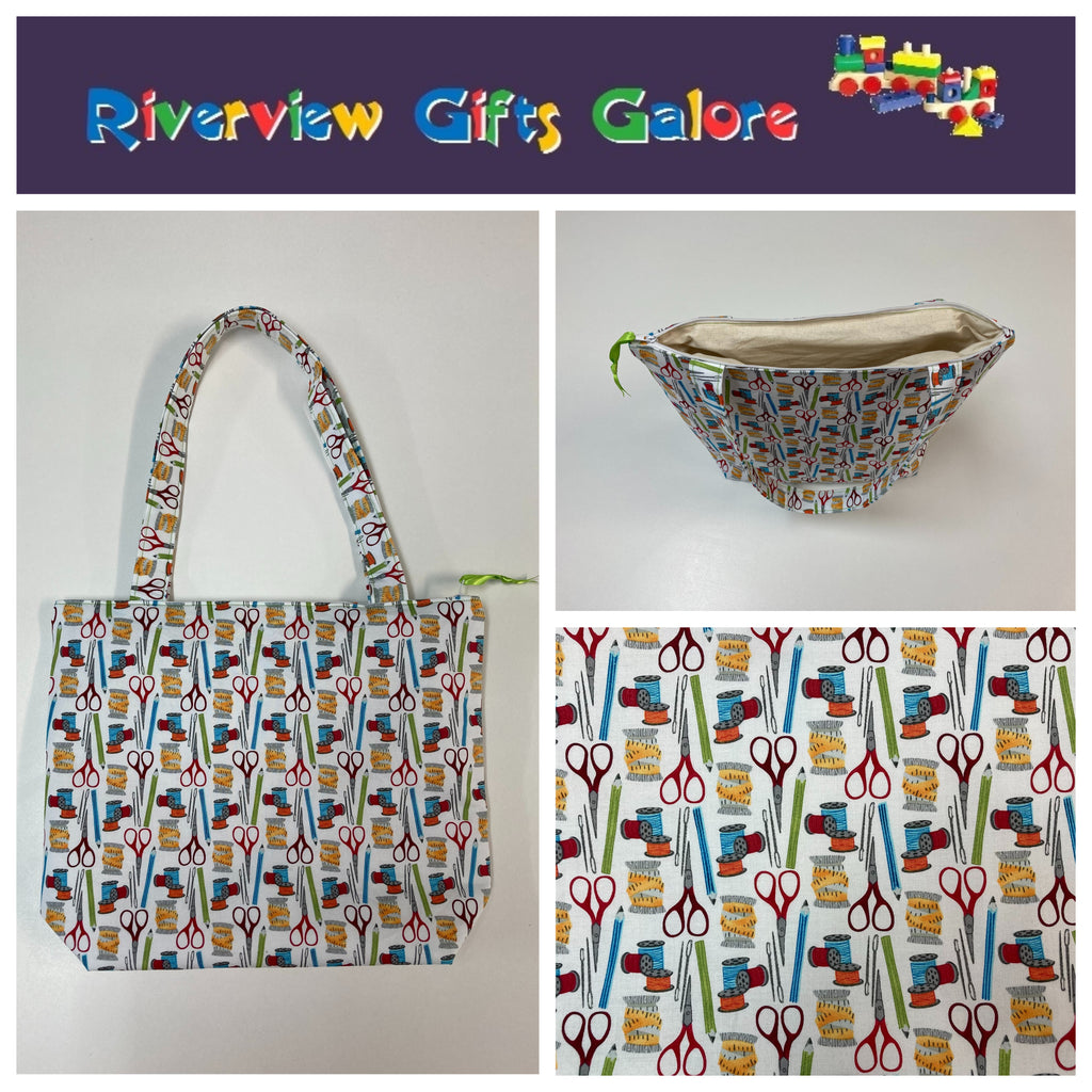 Medium Tote Bag with Zip - Sewing