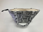 Medium Tote Bag with Zip - Sewing Words on White